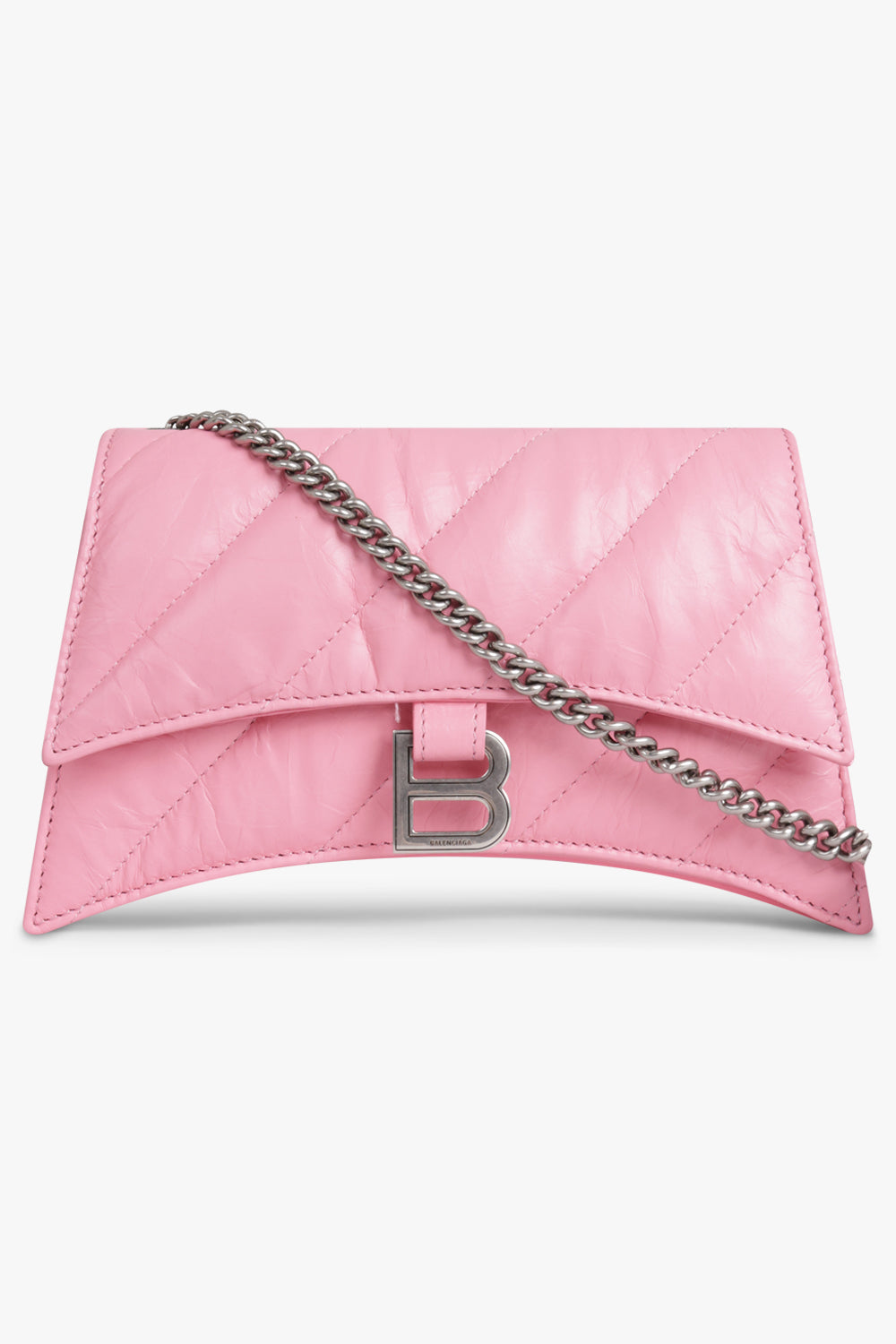 QUILTED CRUSH WALLET ON CHAIN BAG SWEET PINK Parlour X