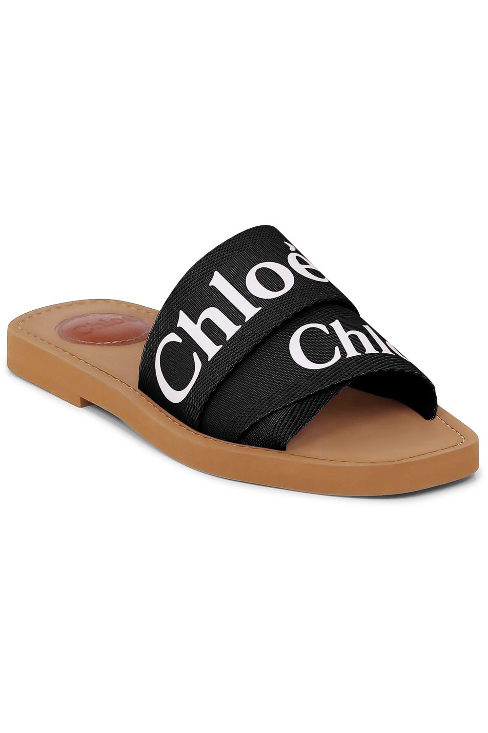 CHLOE WOODY LOGO SLIDE BLACK NEW SEASON PARLOUR X ONLINE SYDNEY