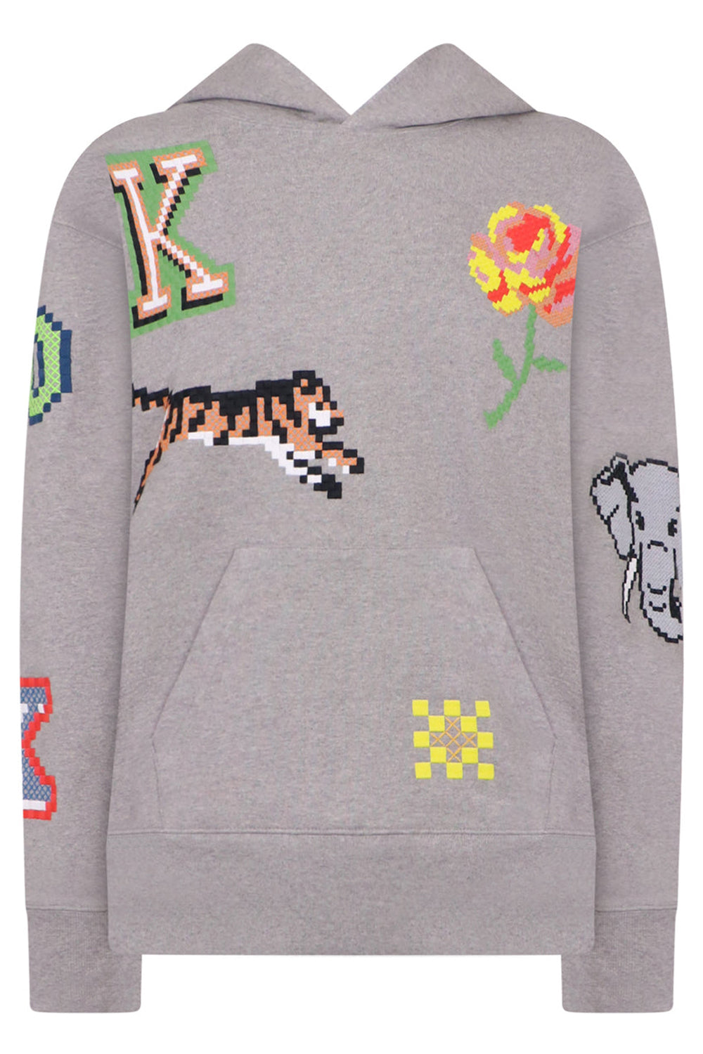 KENZO PIXEL OVERSIZE HOODIE PEARL GREY NEW SEASON PARLOUR X SYDNEY