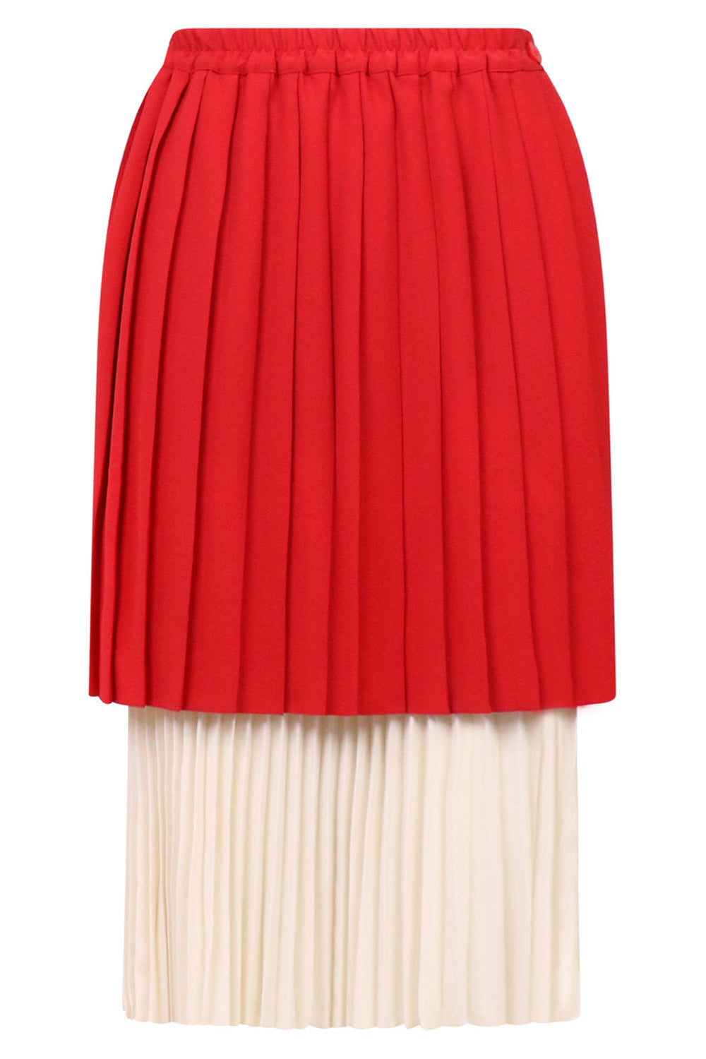 Pearls Bliss Airy Pleated Midi Skirt in Red - Retro, Indie and Unique  Fashion