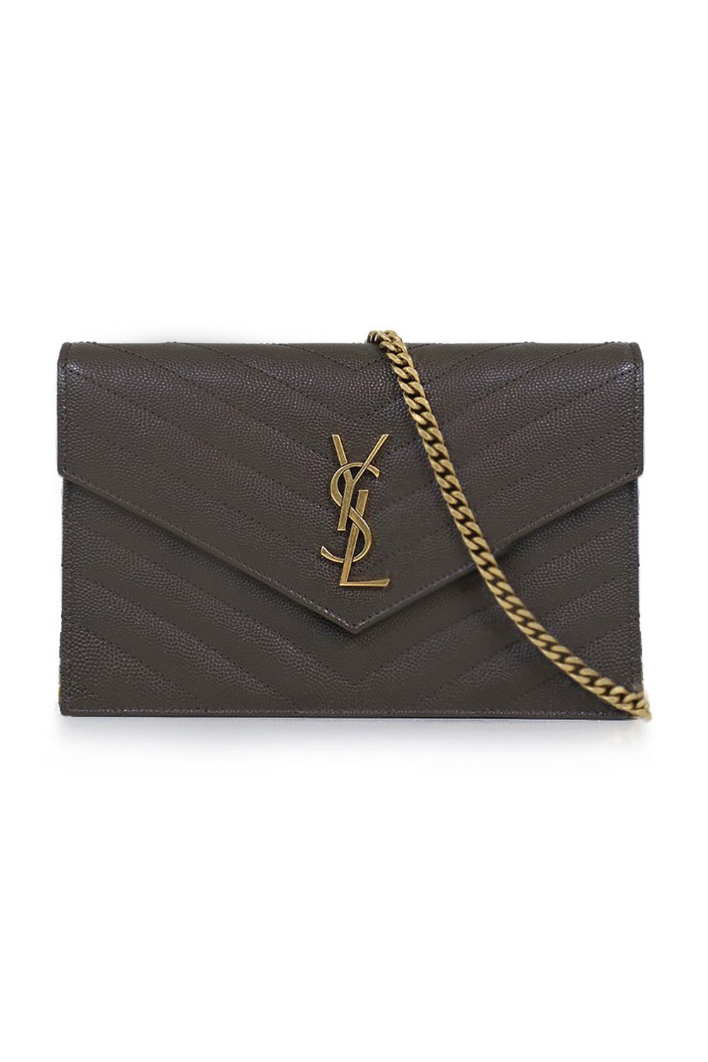 Saint Laurent Chain Wallet Sulpice Ysl Monogram Triple V-flap Dark Nav -  MyDesignerly