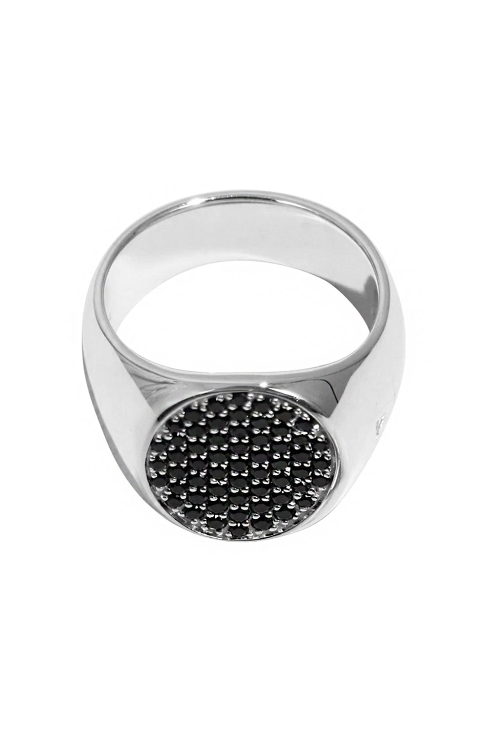 TOM WOOD PINKIE OVAL RING BLACK SPINEL SILVER NEW SEASON PARLOUR X