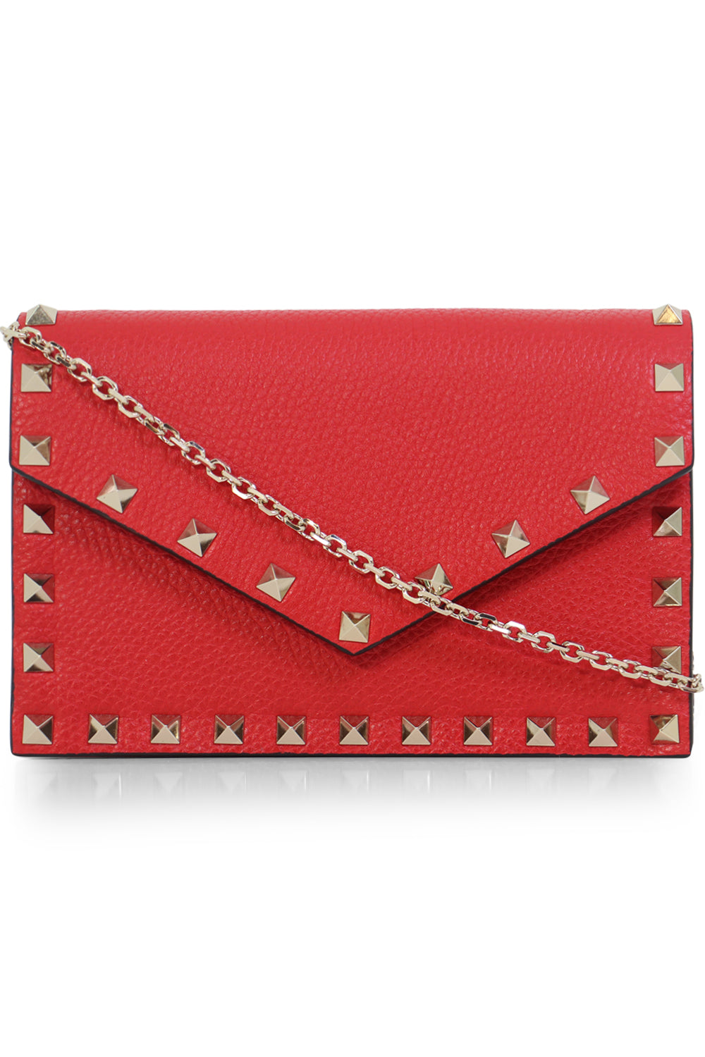 Valentino rockstud leather envelope clutch hot sale