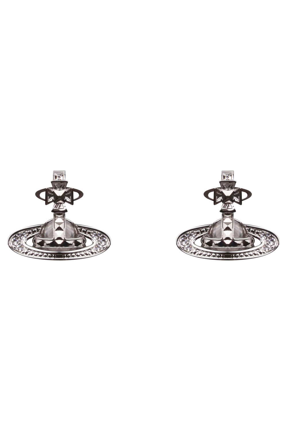 VIVIENNE WESTWOOD PINA BAS RELIEF EARRINGS SILVER CRYSTAL PARLOUR