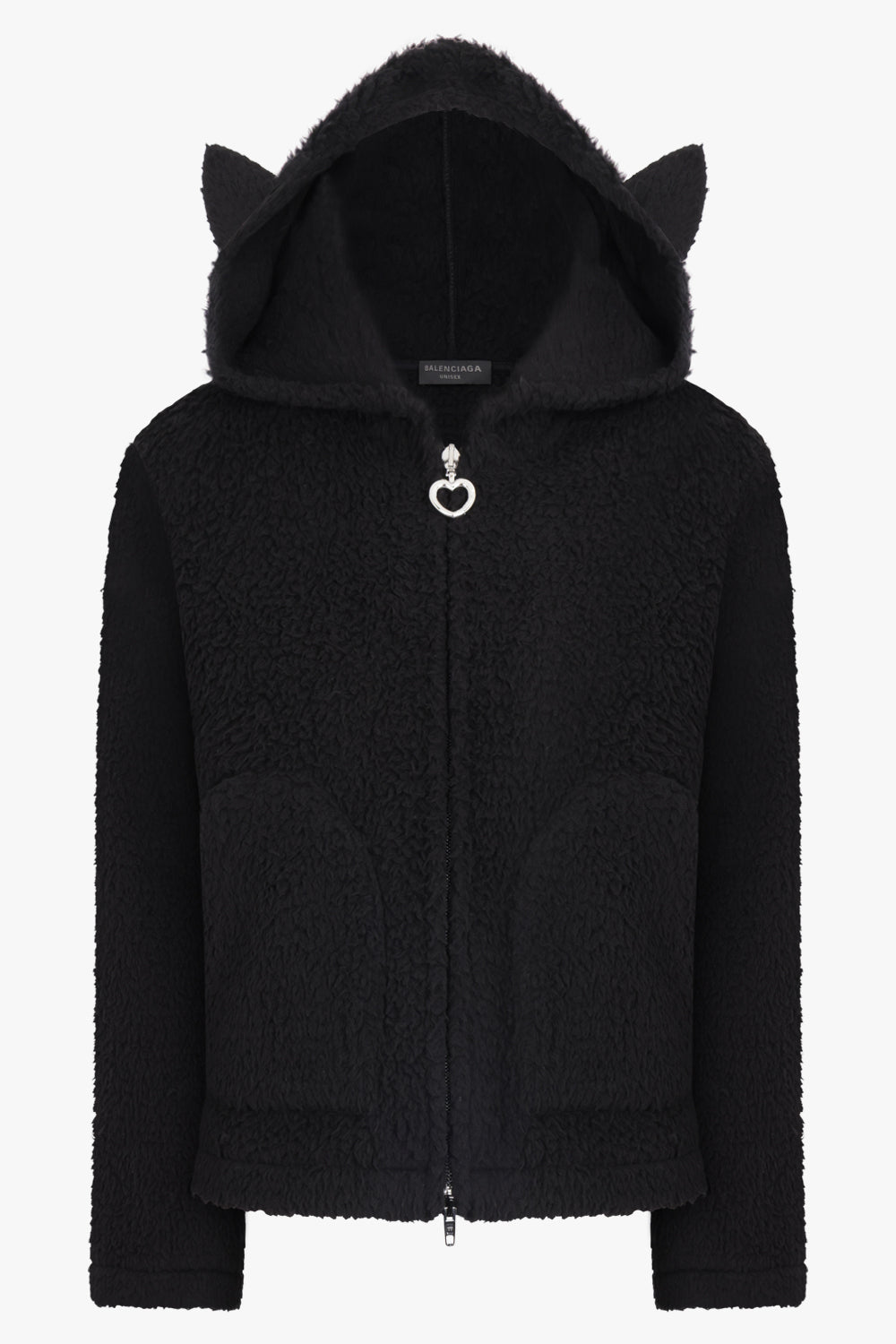 Courrèges faux-fur hoodie - Black