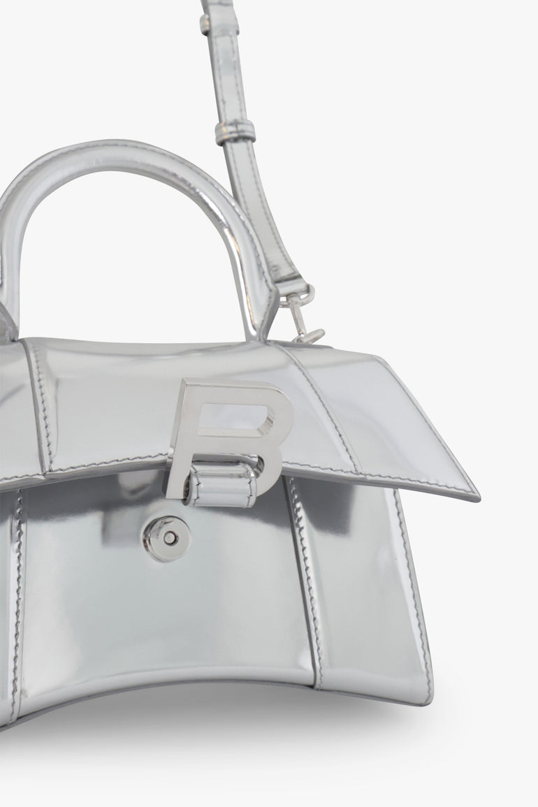 BALENCIAGA BAGS MULTI HOURGLASS XS MIRROR BAG | SILVER/SILVER