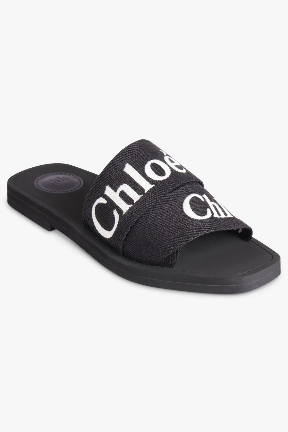 CHLOE WOODY LOGO SLIDE BLACK NEW SEASON PARLOUR X ONLINE SYDNEY