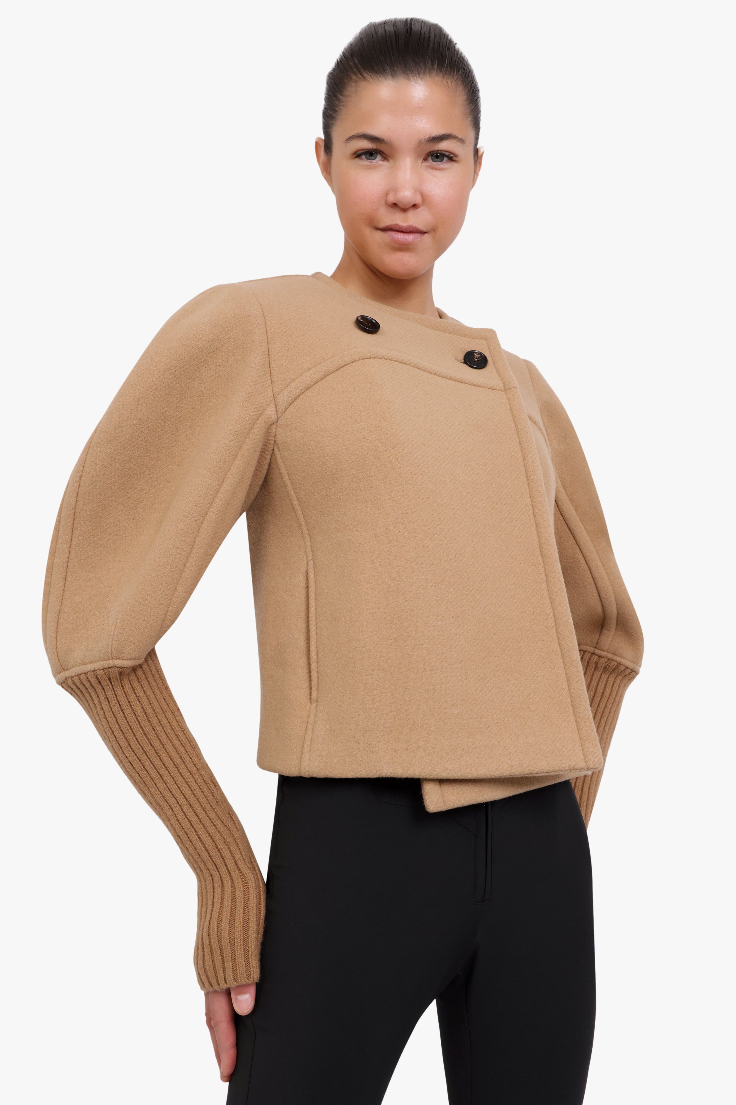 Chloé stretch-wool twill discount & knit jacket