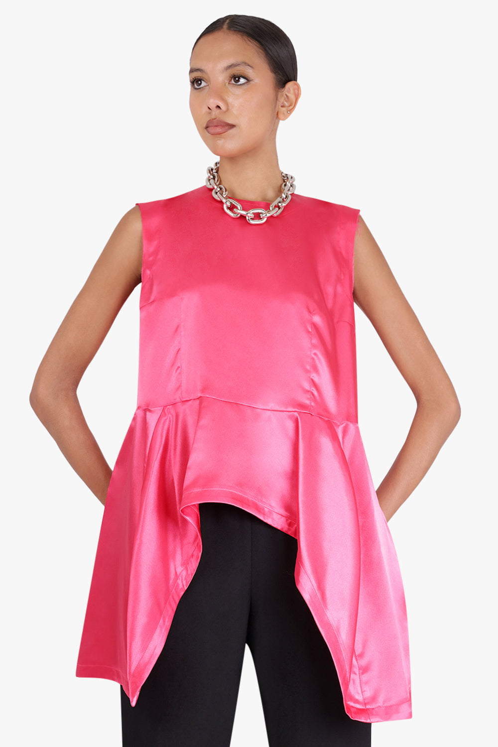 Wholesale Women Dusty Pink Sleeveless Peplum Top – Tradyl