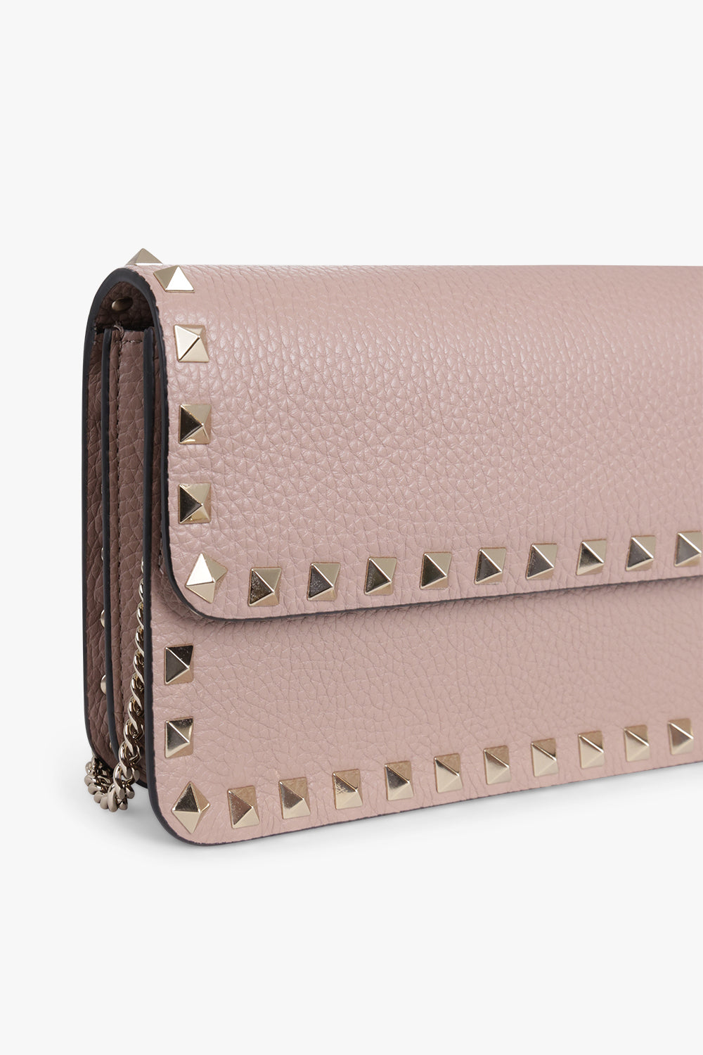 VALENTINO GARAVANI ROCKSTUD WALLET ON CHAIN POUDRE PARLOUR X