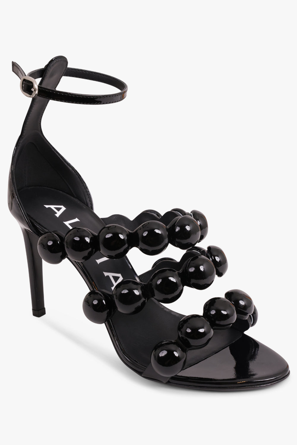 ALAIA SHOES Stud Embellished 3 Strap 90mm Heel | Black