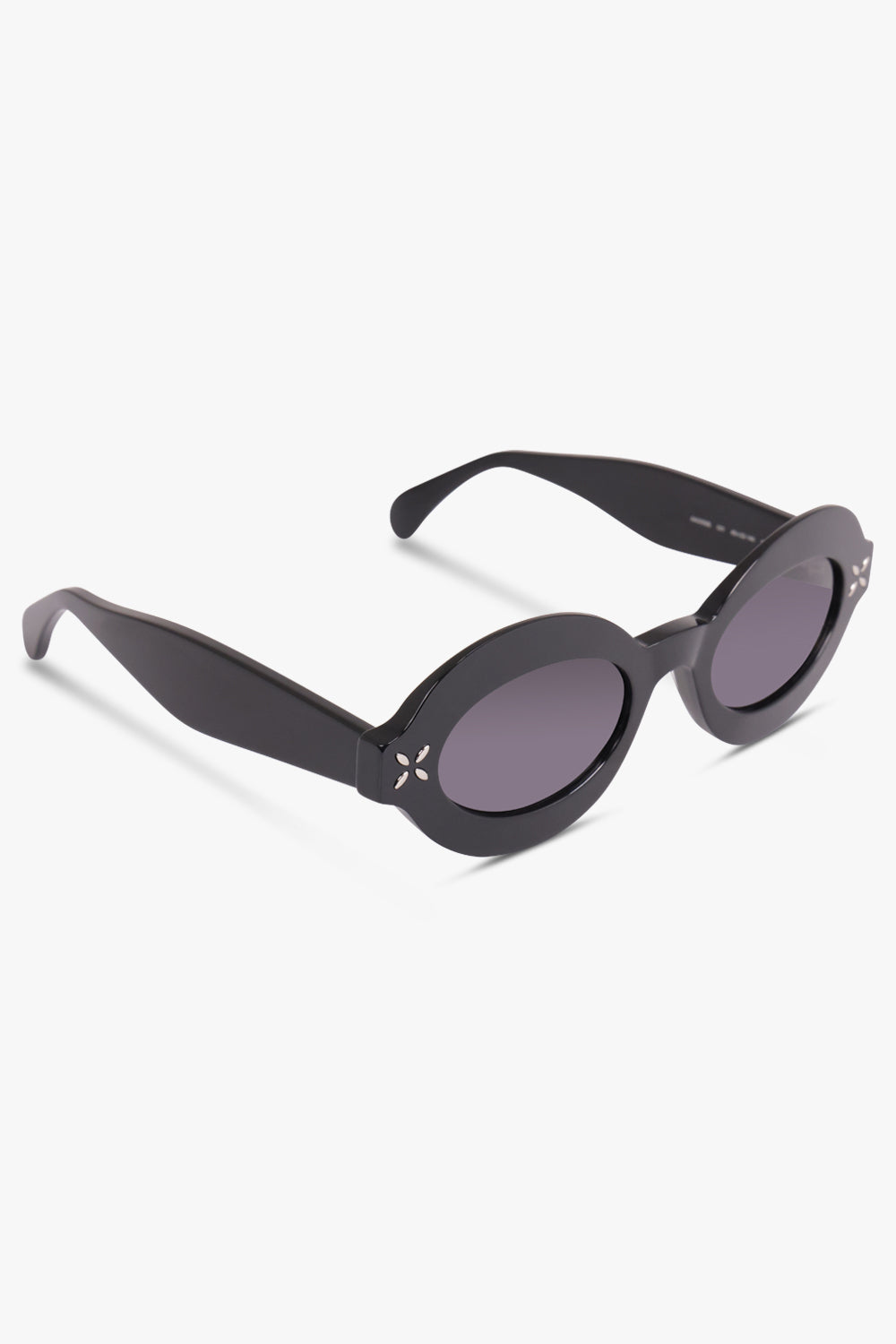 ALAIA ACCESSORIES BLACK / BLACK-BLACK-GREY AA0059S Round Frame Black Lense Sunglasses | Black