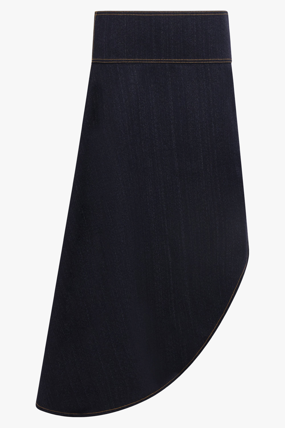 ALAIA RTW Asymmetric Midi Denim Fluid Skirt | Night Blue