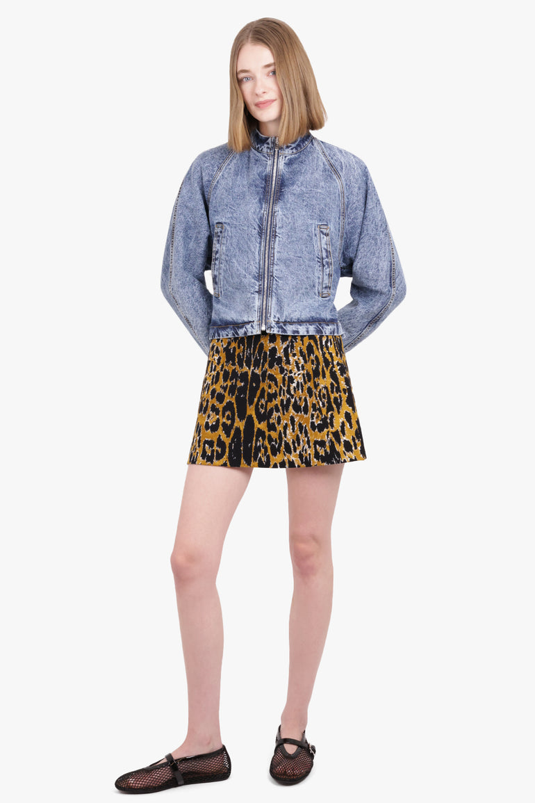 ALAIA RTW A-Line Leopard Print Mini Skirt | Multi