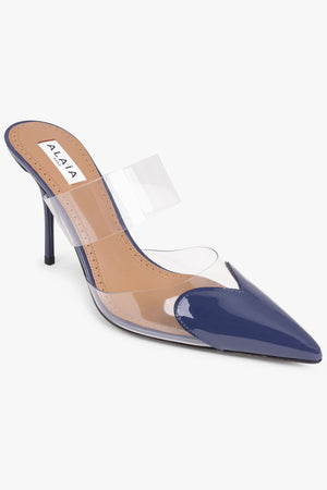 ALAIA SHOES Le Coeur 90mm Patent Mule | Blue