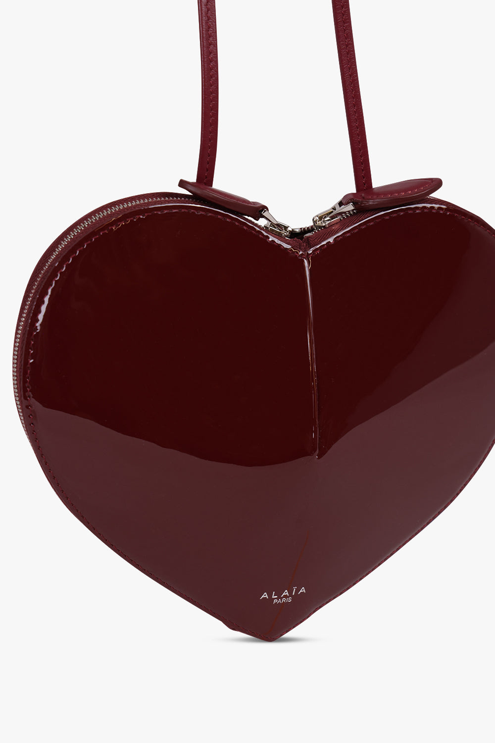 ALAIA BAGS RED / ROUGE GRENAT Le Coeur Patent Heart Shaped Bag | Garnet Red