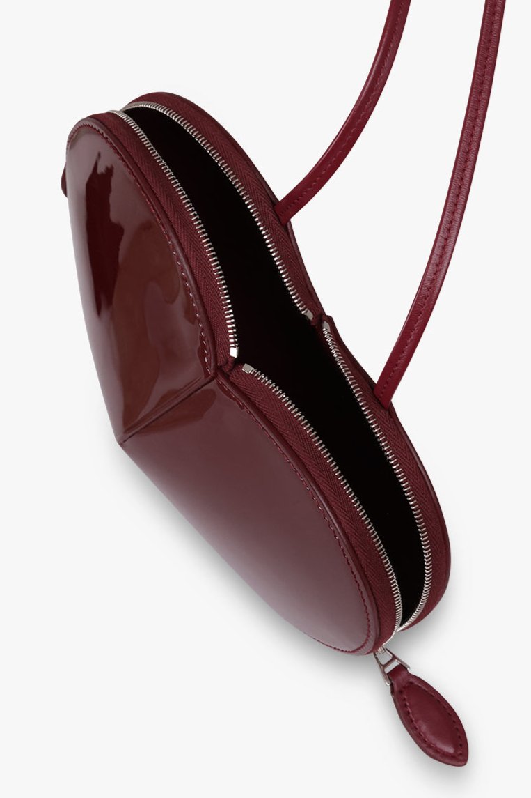 ALAIA BAGS RED / ROUGE GRENAT Le Coeur Patent Heart Shaped Bag | Garnet Red