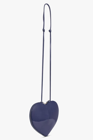 ALAIA BAGS BLUE / BLEU FONCE Le Coeur Patent Heart Shaped Bag | Slate Blue