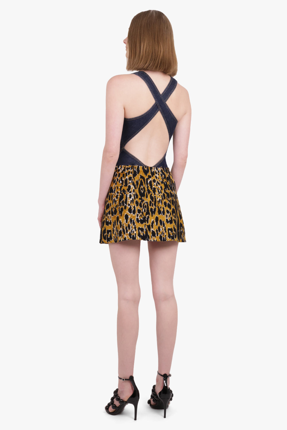 ALAIA RTW A-Line Leopard Print Mini Skirt | Multi