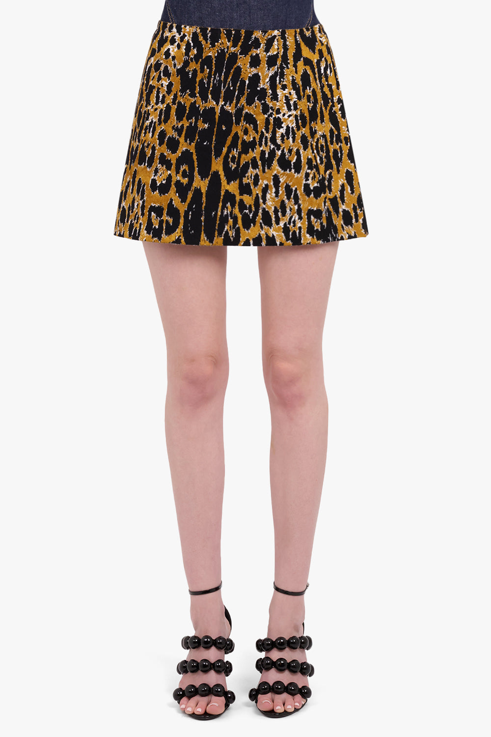 ALAIA RTW A-Line Leopard Print Mini Skirt | Multi