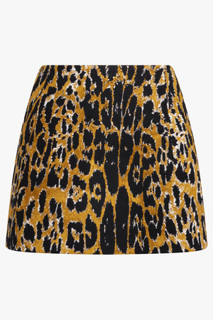 ALAIA RTW A-Line Leopard Print Mini Skirt | Multi