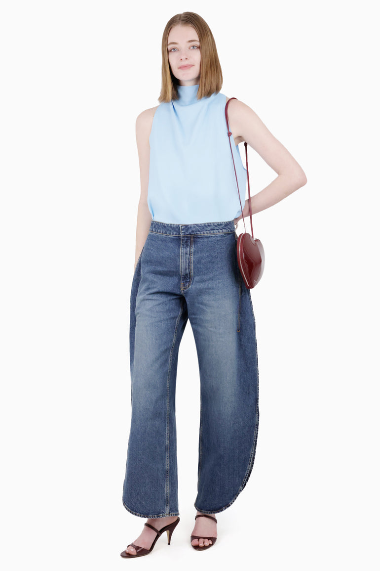 ALAIA RTW Petal Round Fit Dart Jeans | Washed Blue