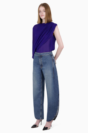 ALAIA RTW Petal Round Fit Dart Jeans | Washed Blue