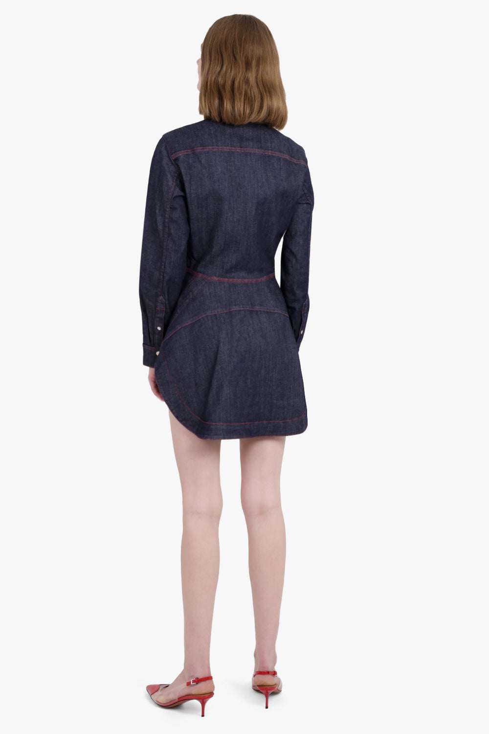 ALAIA RTW Denim Mini Shirt Dress | Dark Blue