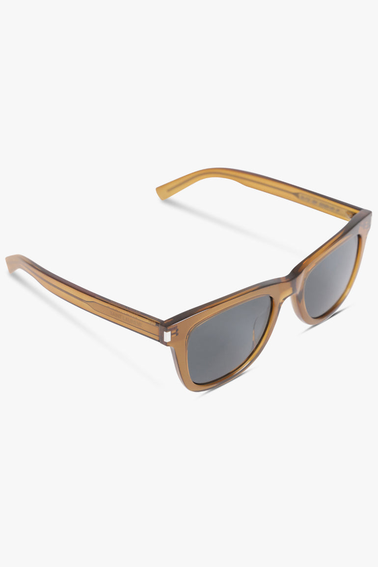 SAINT LAURENT ACCESSORIES BROWN / BROWN/GREY SL 712 Mica Square Frame Sunglasses | Medium Brown/Grey