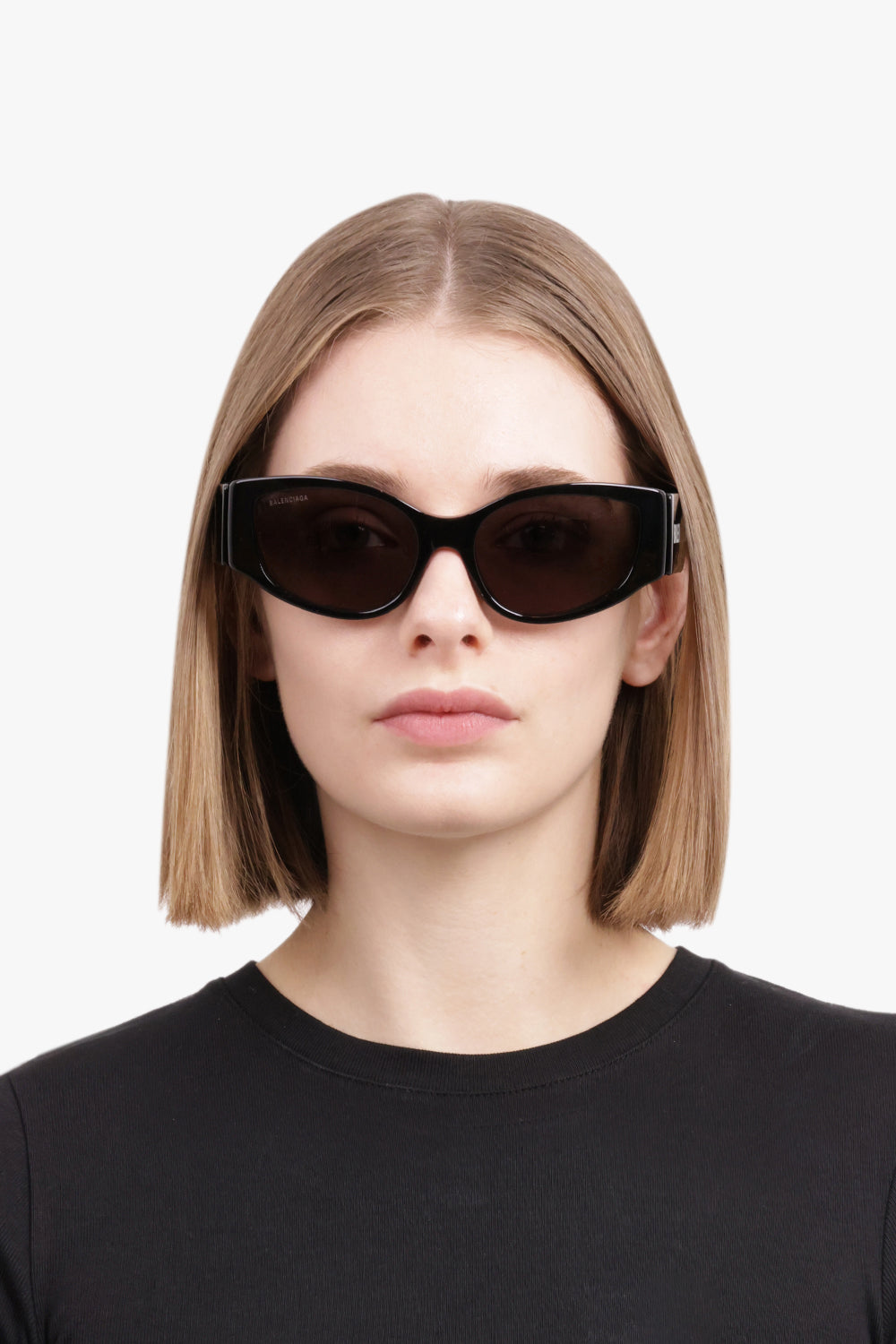 BALENCIAGA ACCESSORIES BLACK / BLACK BB0258S 58 Cat Eye Sunglasses | Black