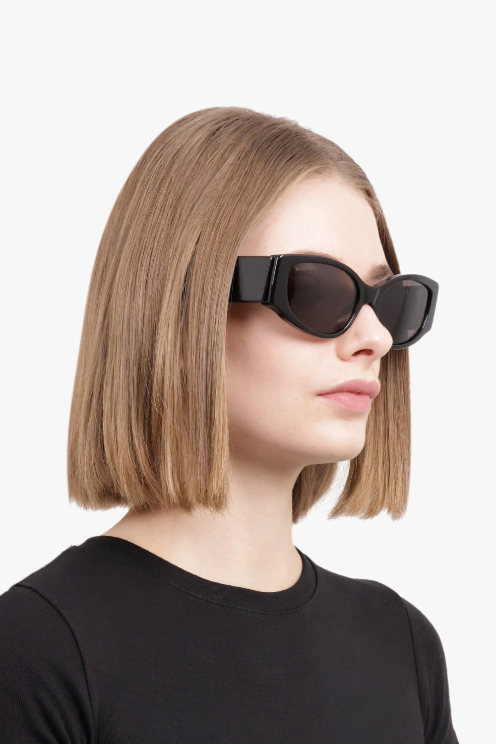 BALENCIAGA ACCESSORIES BLACK / BLACK BB0258S 58 Cat Eye Sunglasses | Black