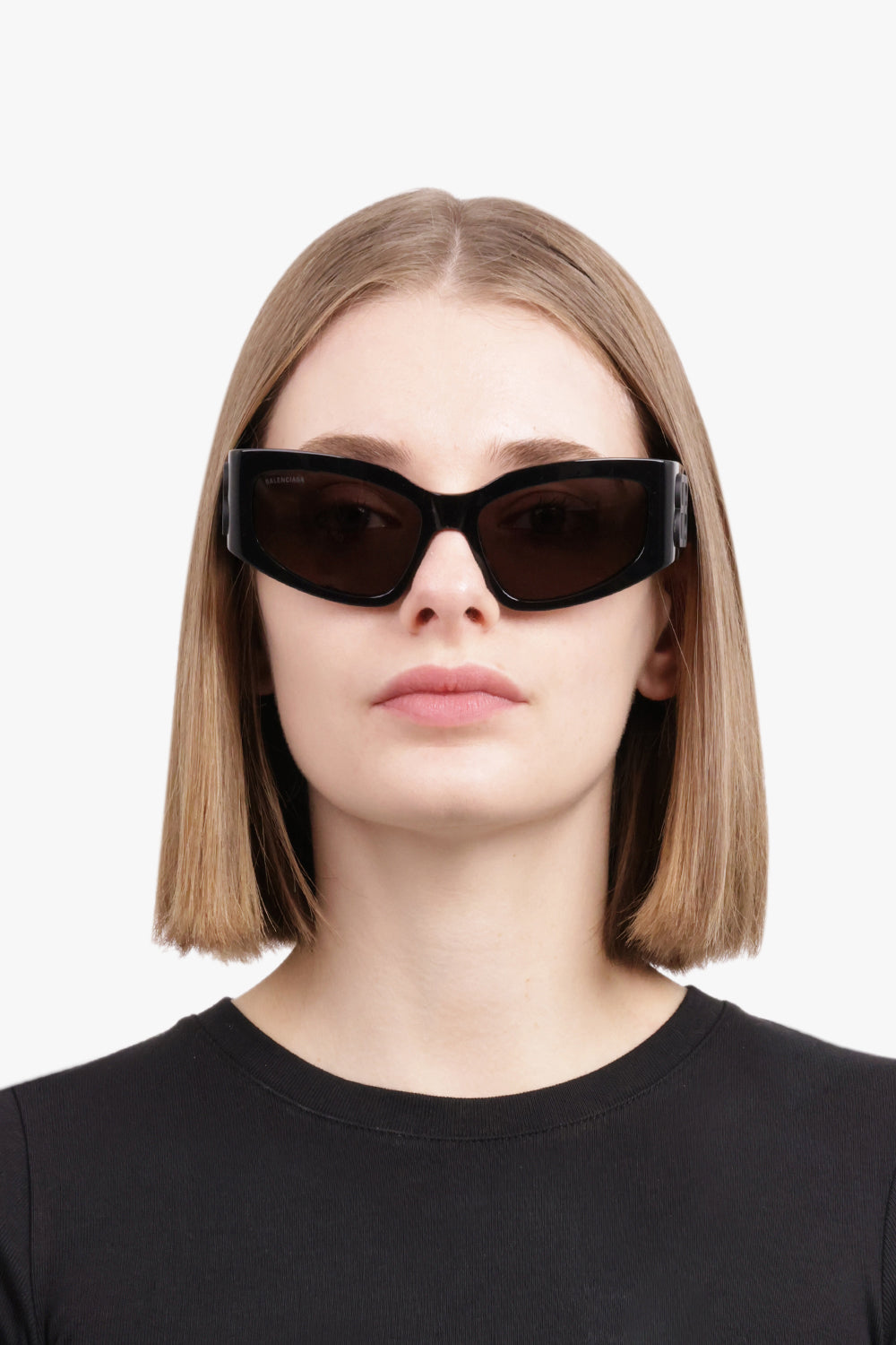 BALENCIAGA ACCESSORIES BLACK / BLACK BB031S 57 Cat Eye Sunglasses | Black