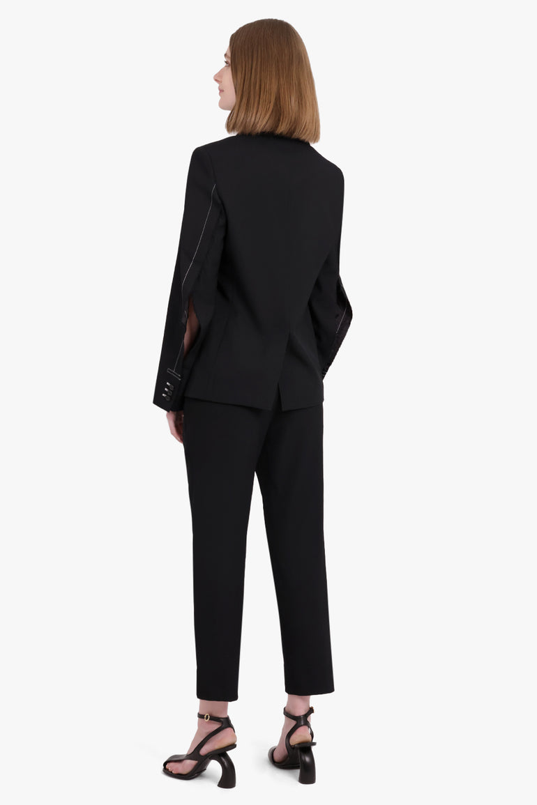 BLACK COMME DES GARÇONS RTW Top Stitch Raw Edge Detail Blazer | Black