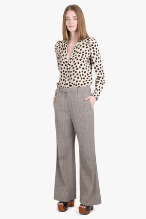 BOTTEGA VENETA RTW Knotted Melange Trouser | Brown/White