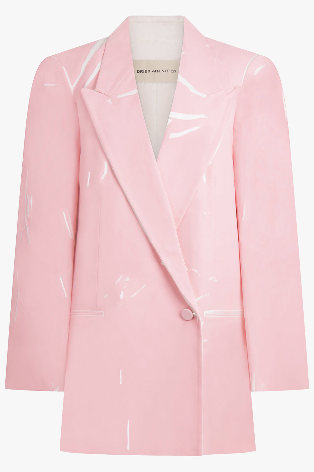 DRIES VAN NOTEN RTW Blink Single Breasted Trim Detail Blazer | White