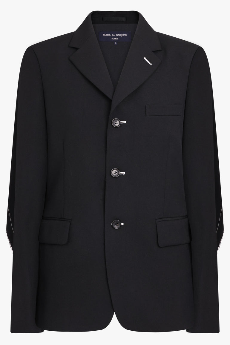 BLACK COMME DES GARÇONS RTW Top Stitch Raw Edge Detail Blazer | Black