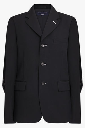 BLACK COMME DES GARÇONS RTW Top Stitch Raw Edge Detail Blazer | Black