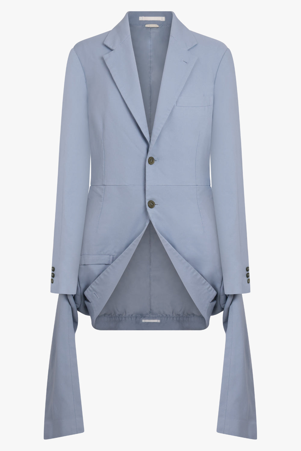 COMME DES GARCONS HOMME PLUS RTW Single Breasted Mirrored Jacket with Double Sleeve Detail | Grey Blue