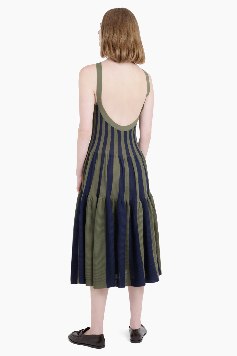 CFCL RTW Cascades S/Less Stripe Maxi Dress | Navy/Green