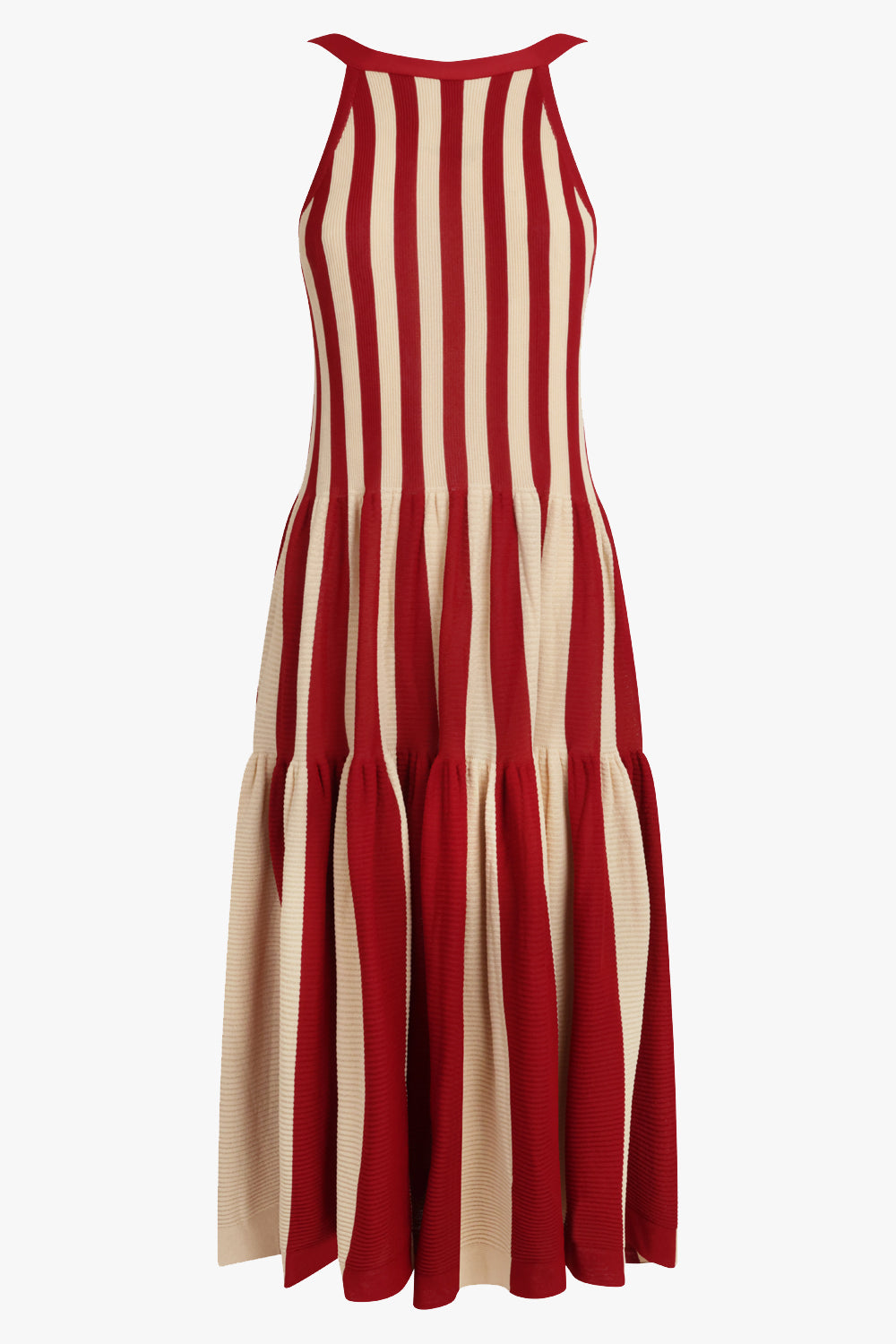 CFCL RTW Cascades S/Less Stripe Maxi Dress | Red/Beige