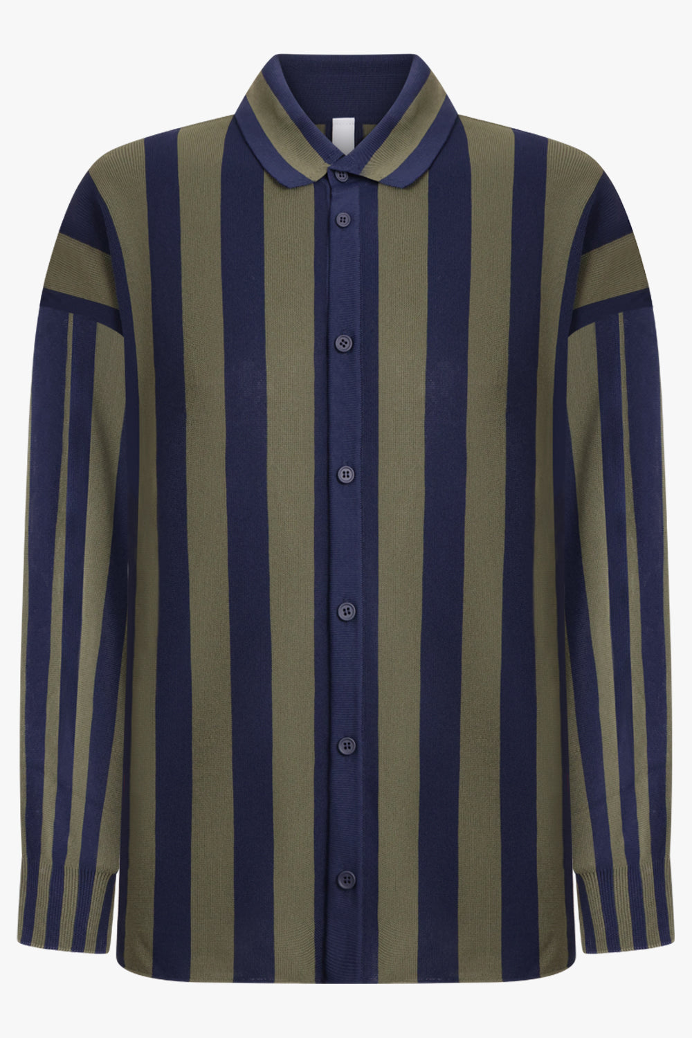 CFCL RTW Cascades Stripe L/S Oversized Shirt | Navy/Green