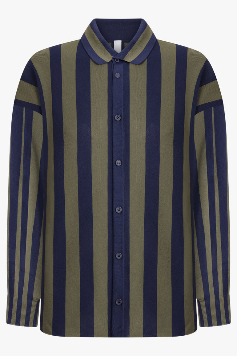 CFCL RTW Cascades Stripe L/S Oversized Shirt | Navy/Green