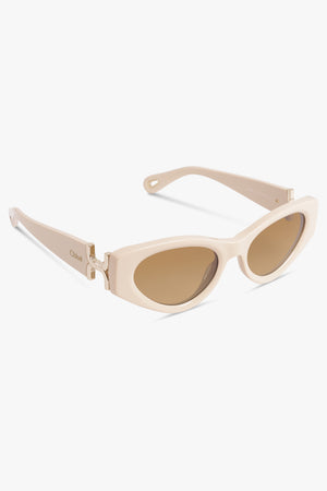 CHLOE ACCESSORIES NEUTRAL CHO2595 Cat Eye Sunglasses | Cream