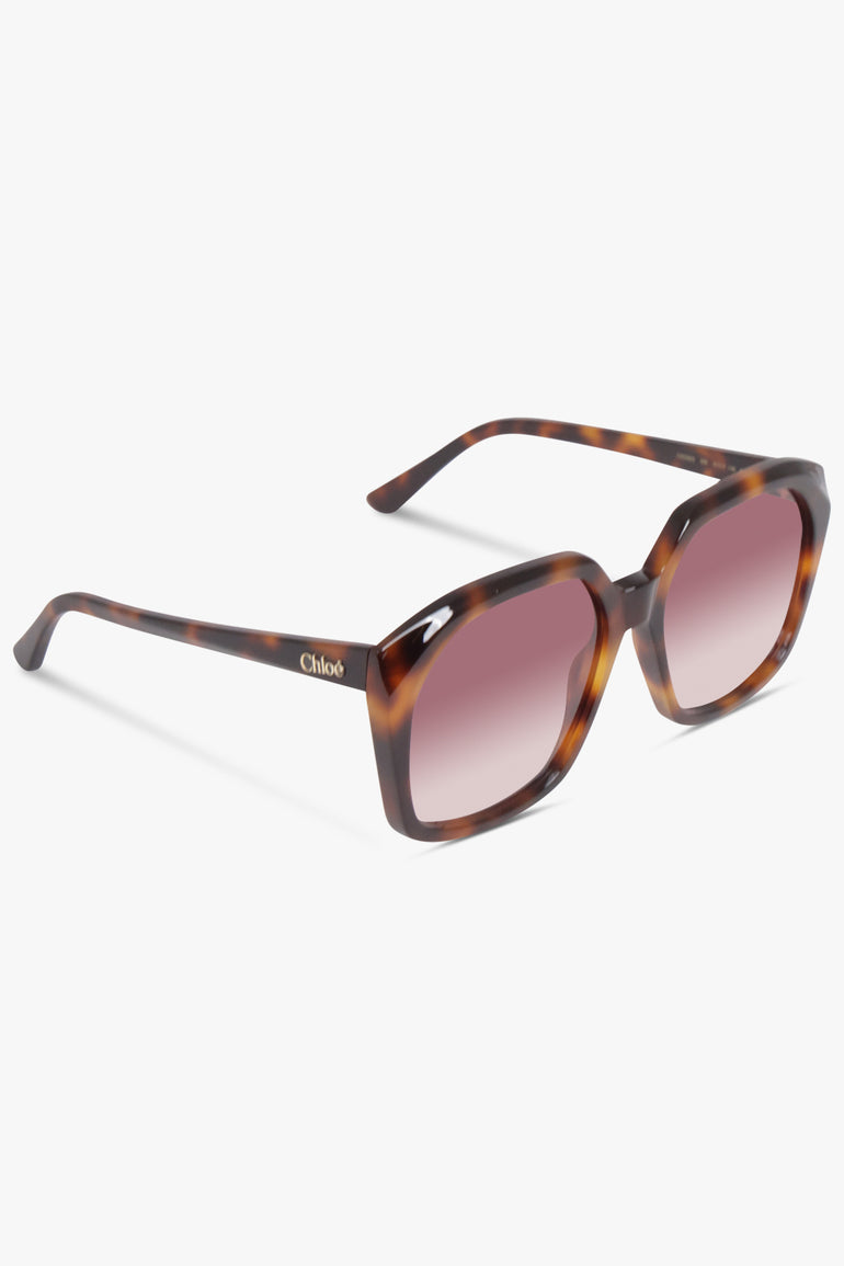 CHLOE ACCESSORIES BROWN CH02805 57 Rectangle Squared Sunglasses | Brown