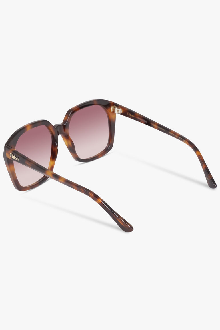 CHLOE ACCESSORIES BROWN CH02805 57 Rectangle Squared Sunglasses | Brown