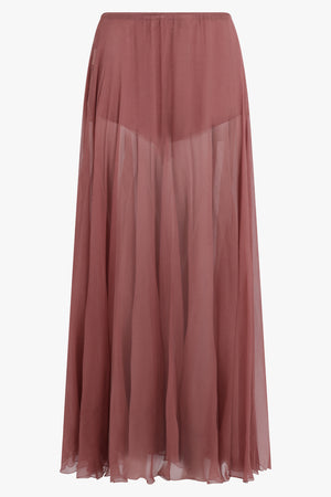 CHLOE RTW Gathered Flow Maxi Skirt | Woodrose Pink