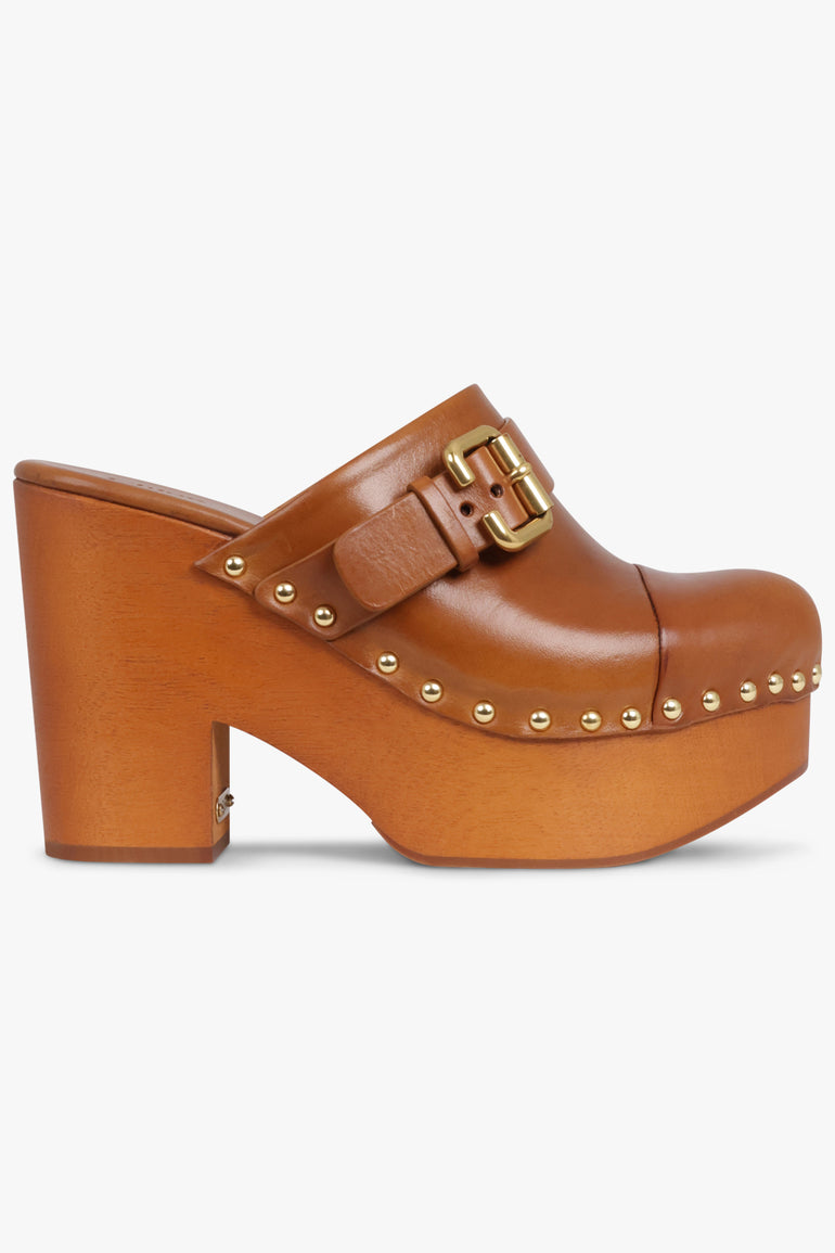 CHLOE SHOES Jeanette 110mm Clog Mule | Ginger Brown