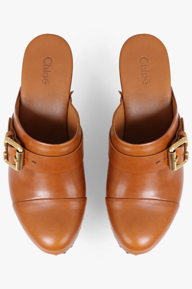 CHLOE SHOES Jeanette 110mm Clog Mule | Ginger Brown