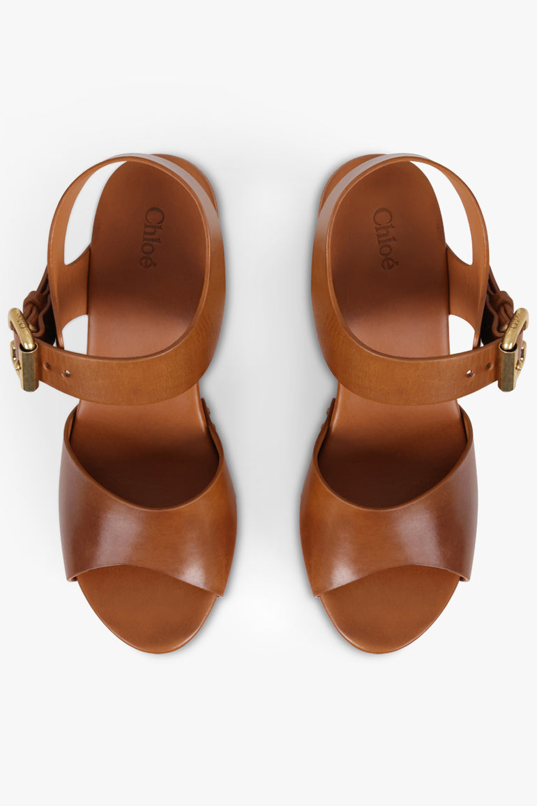 CHLOE SHOES Jeanette 110mm Open Toe Clog | Ginger Brown