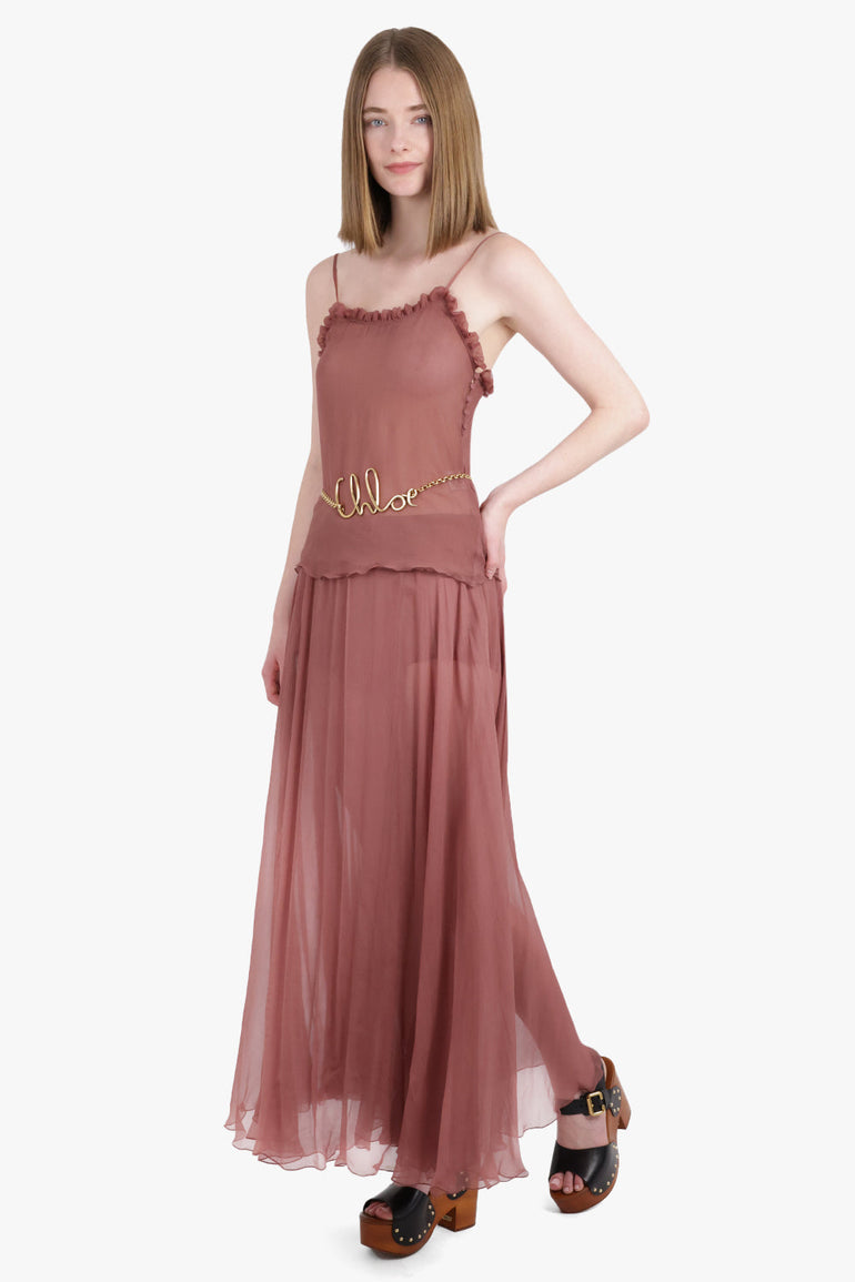 CHLOE RTW Gathered Flow Maxi Skirt | Woodrose Pink